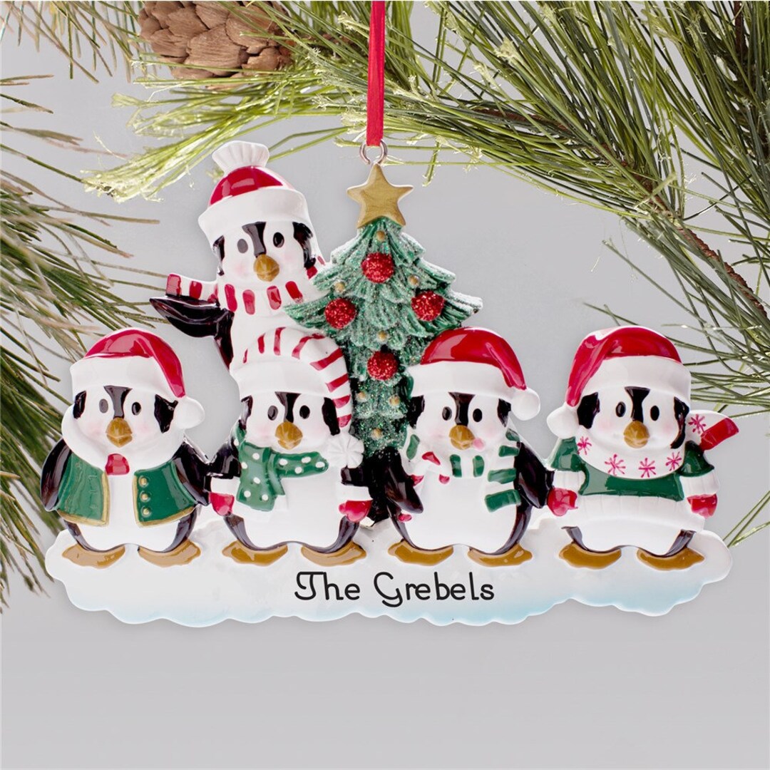 Personalized Penguin Family Tree Christmas Ornament Custom - Etsy
