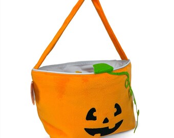 2 Sacs Citrouille Halloween - Seau à Bonbons Portable Réutilisable - Tissu Non Tissé