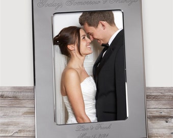 Engraved Today, Tomorrow & Always Wedding Silver Picture Frame, personalized, gift, memento, bride, groom, marriage, keepsake -gfy8527380