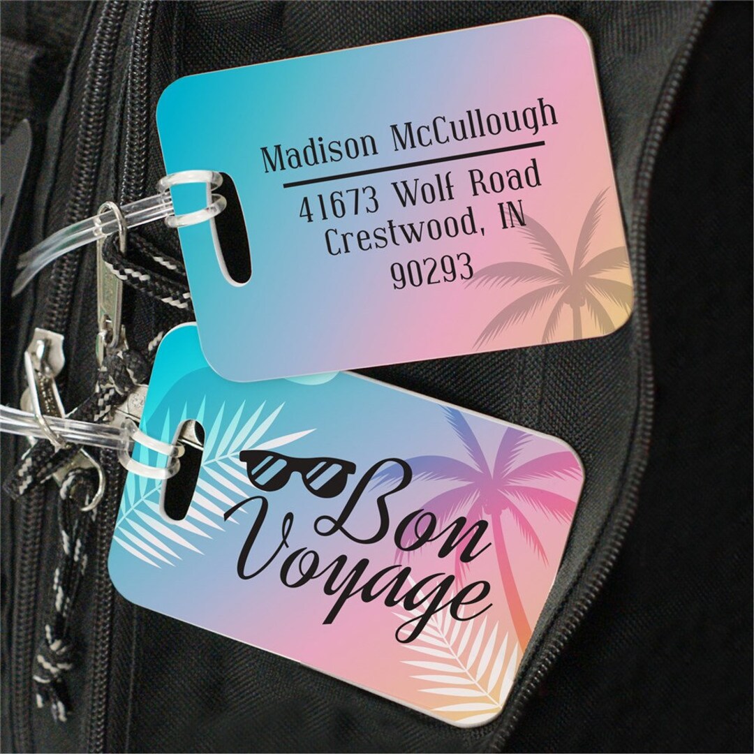 Étiquette bagage Bon Voyage Tag