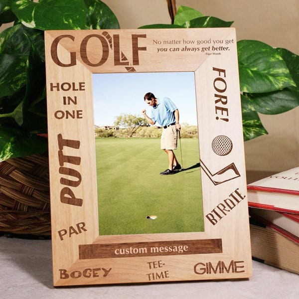 Cadre photo en bois de golf personnalisé, cadre photo de golf