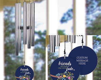 Friends Are Flowers That Never Fade Personalized Wind Chime, windchime for friend, gifts for mom, gifts for neighbor, outdoor, friend gifts