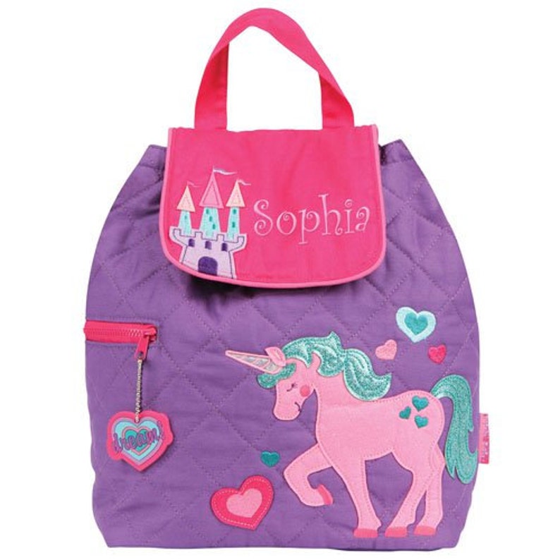 backpack school Quilted Unicorn Embroidered Backpack girls back to school toddlers -gfyE000261 bag personalized kids backpack