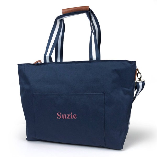 Embroidered Any Name Cooler Tote, Insulated Tote Bag for Picnic, Custom Tote, Soft-Sided Cooler Bag, Cooler Bag for Family Outing, Grad Gift