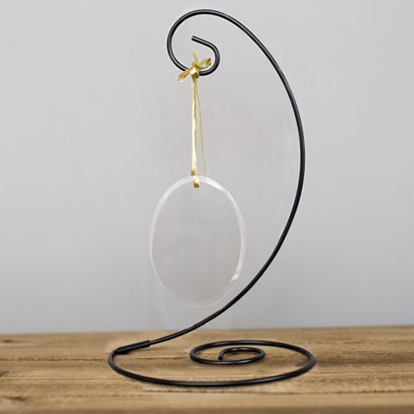 Spiral Ornament Stand, Black or Gold, christmas ornament stand, stand for hanging ornament, metal ornament stand with hook