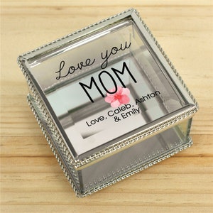 Personalized Love You Mom Jewelry Box, Gifts For Mom, Birthday Gift For Mom, Mother&#39;s Day Gift, Gift For Grandma, Keepsake, Gift From Kids