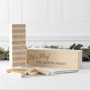 Engraved Let&#39;s Play Blocks, engraved blocks, game, building game, family game, family game night, games for family, entertaining