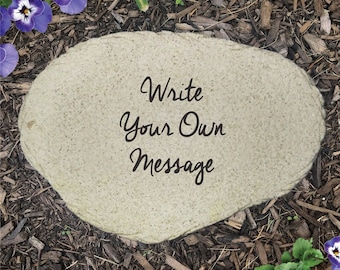 Personalized Custom Message Flat Garden Stone, Custom Garden Decor, Outdoor Family Decor, Custom Message Stone, Garden Rock, Garden Gift