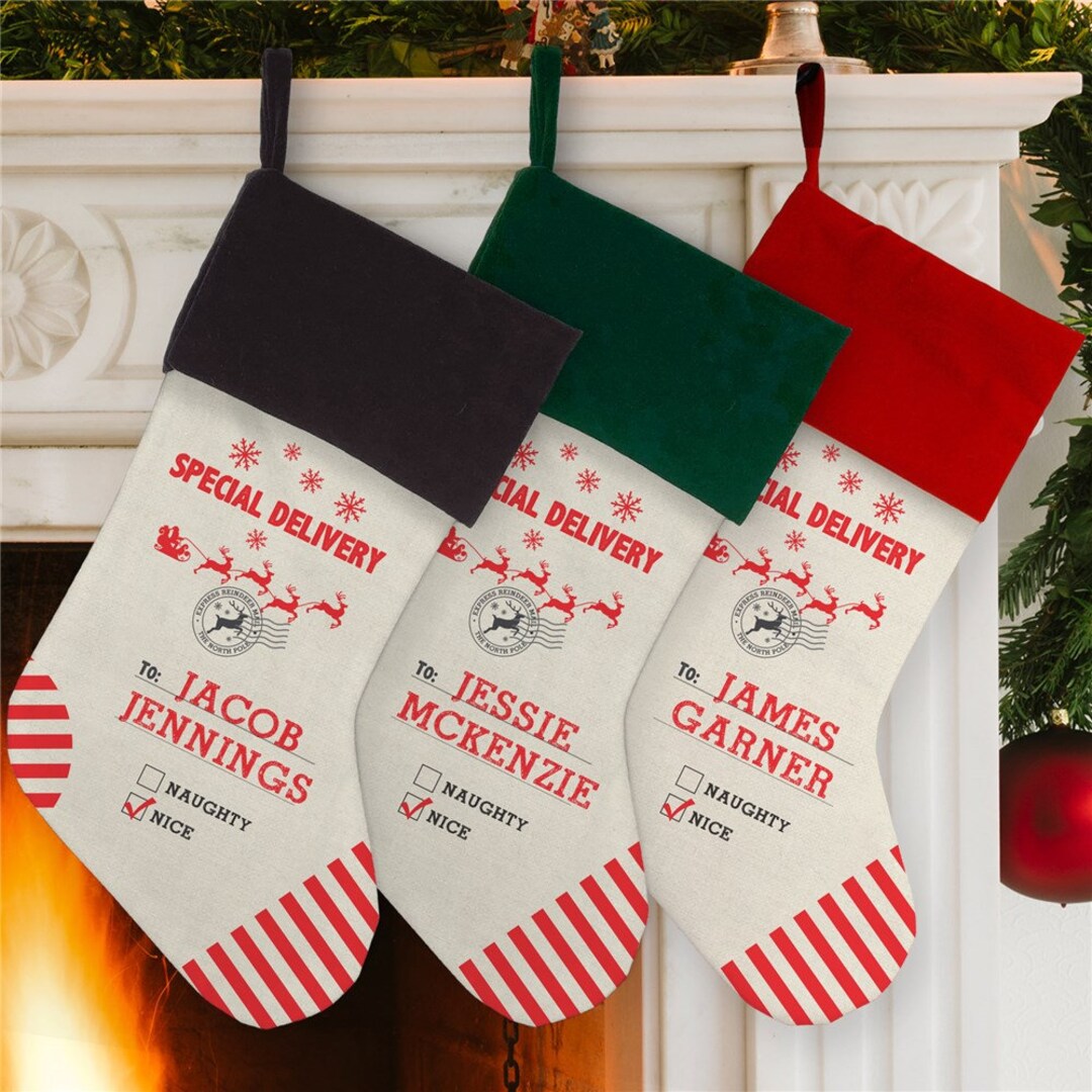 Personalized Special Delivery Stocking, 2023 Christmas Stocking, Personalized Stockings