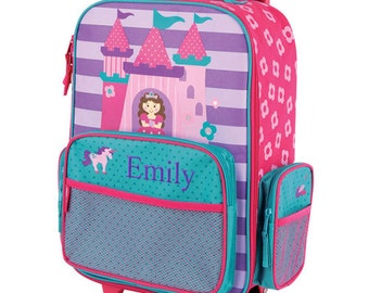 Embroidered Princess Rolling Luggage [back to school, luggage, travel, rolling back, princes, colorful, school supplies, girls] -gfyE000274