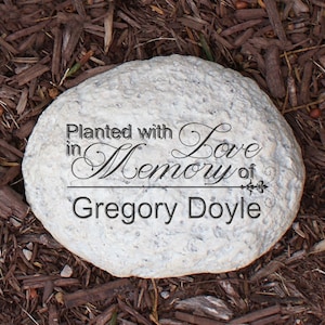 Planted With Love Engraved Memorial Garden Stone, garden decor, garden decoration, memorial garden, sympathy gift, remembrance -gfyL731914N