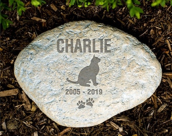 Personalized Cat Memorial Garden Stone, cat memorial, cat grave marker, cat loss gift, cat memorial gift, plaque for cat, cat headstone