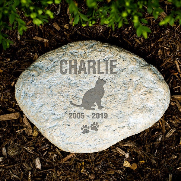 Personalized Cat Memorial Garden Stone, cat memorial, cat grave marker, cat loss gift, cat memorial gift, plaque for cat, cat headstone