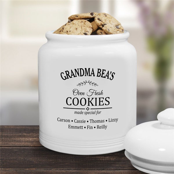 Oven Fresh Treat Personalized Cookie Jar, Custom Cookie Jar, Ceramic Jar With Lid, For Mom, For Her, Valentine's Day, Vintage Cookie Jar