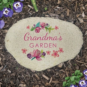 Grandma&#39;s Garden Flat Personalized Garden Stone, Custom Garden Decor, Gift for Grandma, Garden Rock, Gifts For Her, Moms Garden, Mothers Day