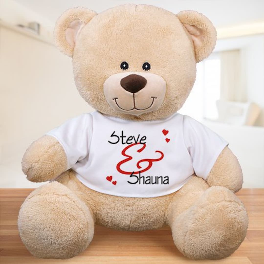 Oso de peluche personalizado, oso de peluche con texto personalizado +  imagen como regalo personalizado para novia/novio en el día de San  Valentín