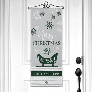 Personalized Merry Christmas Sleigh Wall Hanging, Winter decor, banner, door banner, Christmas sign, Xmas, Christmas decor, home decor