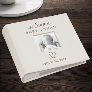 Engraved Welcome Baby Photo Album, Baby Photo Album, Holds 200 4x6 Photos, Custom Photo Album, Photo Book, Scrapbook, New Baby Keepsake