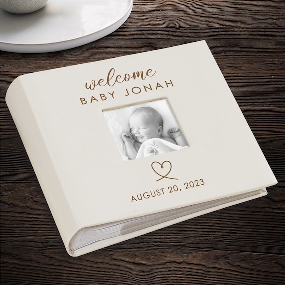 Engraved Welcome Baby Photo Album, Baby Photo Album, Holds 200 4x6 Photos,  Custom Photo Album, Photo Book, Scrapbook, New Baby Keepsake