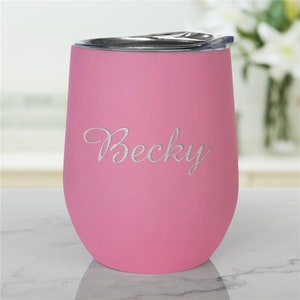 Engraved Name Stemless Wine Tumbler, Personalized Wine Tumbler, Personalized Wine To Go Cup, Wine Sippy Cup, Custom Wine Cup -gfyL14775284PK