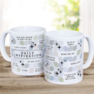 Daily Inspiration coffee mug, motivational quote mug, positive affirmations cup, morning inspiration drinkware gift, Christmas gift for her