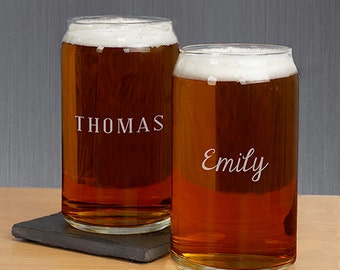 Any Name Engraved Beer Can Glass, personalized beer glass, beer gift, gift for him, beer can, beer glass, beer mug, alcohol -gfyL9440118