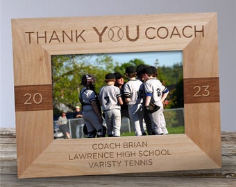 Thank You Coach Personalized Picture Frame, Basketball Coach Gift, Baseball Gift, Wrestling, Volleyball, Tennis, Golf, Custom Picture Frame