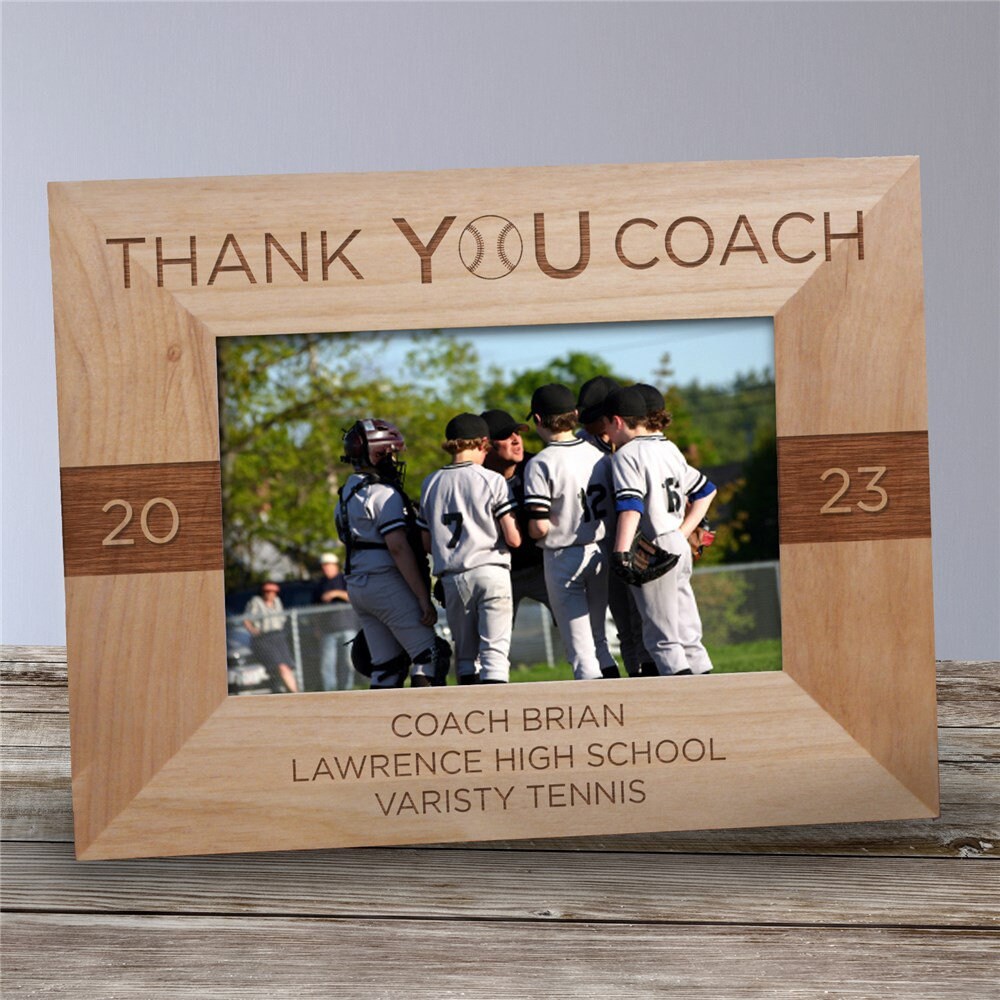 Thank You Coach Personalized Picture Frame, Basketball Coach Gift, Baseball Gift, Wrestling, Volleyball, Tennis, Golf, Custom Picture Frame