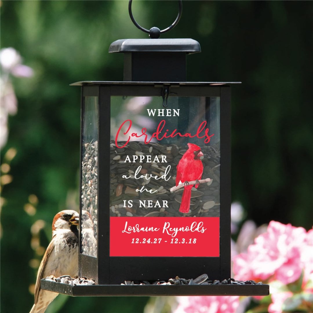 Cardinals Personalized Bird Feeder, Memorial Bird Feeder, Memorial Gift