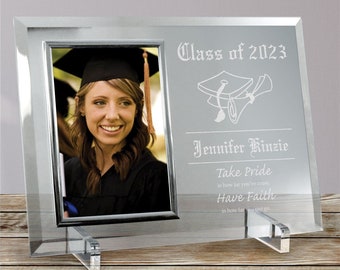 Take Pride Graduation Personalized Picture Frame, Holds 4"x6" Photo, Beveled Glass, grad picture frame, graduation gift  -gfy8522268X