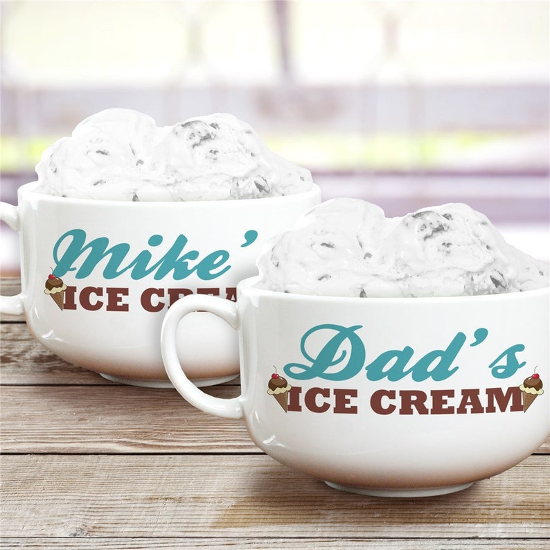 Personalized Ice Cream Bowl, Personalized Dad Ice Cream Bowl, Custom Ice Cream Bowl, Father's Day Gift, For Dad, Ice Cream Gift gfyU429623 image 2