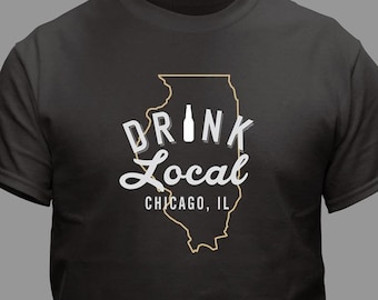 Drink Local Personalized T-shirt, Local Bar Shirt, Hometown Pub, Beer Lover Gift, Support Local T-Shirt, Black T-Shirt, Father's Day Gifts