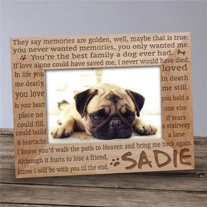 Til&#39; the End Engraved Pet Memorial Frame, picture frame, pet memorial gift, dog memorial, photo frame, custom, paw print