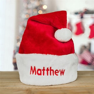 Embroidered Santa Hat, Embroidered Santa Hat, Personalized Santa Hat, Custom Santa Hat, Personalized Christmas Gift, Embroidered Christmas