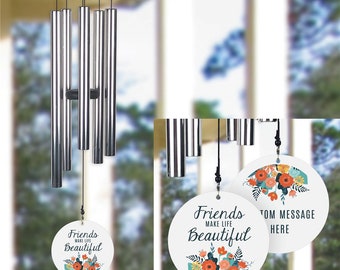 Friends Make Life Beautiful Personalized Wind Chime, Best Friend Gift, Outdoor Home Decor, Housewarming Gift, Gift For Friends, Wind Chimes