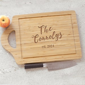 Engraved Established Cutting Board, Custom Cutting Board, Charcuterie Board, Housewarming Gift, Kitchen Decor, For Her, Gift For Couples