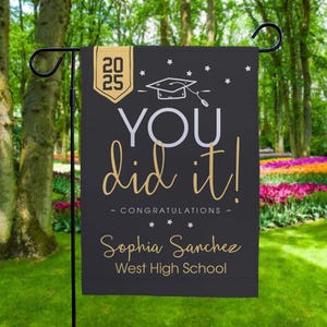 You Did It Personalized Graduation Garden Flag,  grad gifts, graduation gifts, you did it!, high school graduation, graduation flag, 2025
