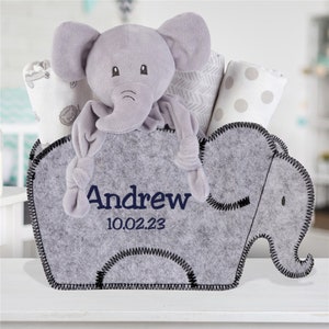 Personalized Baby Gift, Elephant Gift Set, Baby Shower Gift Set, Baby Girl Gift, Baby Boy Gift, New baby, Swaddle Set, Gift For Babies