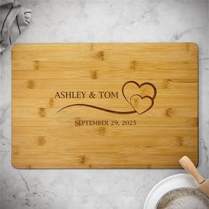 Personalized Wedding Gift, Engraved Cutting Board With Wedding Date, Housewarming Gift, Wedding Shower, Gift For Newlyweds, Chopping Board