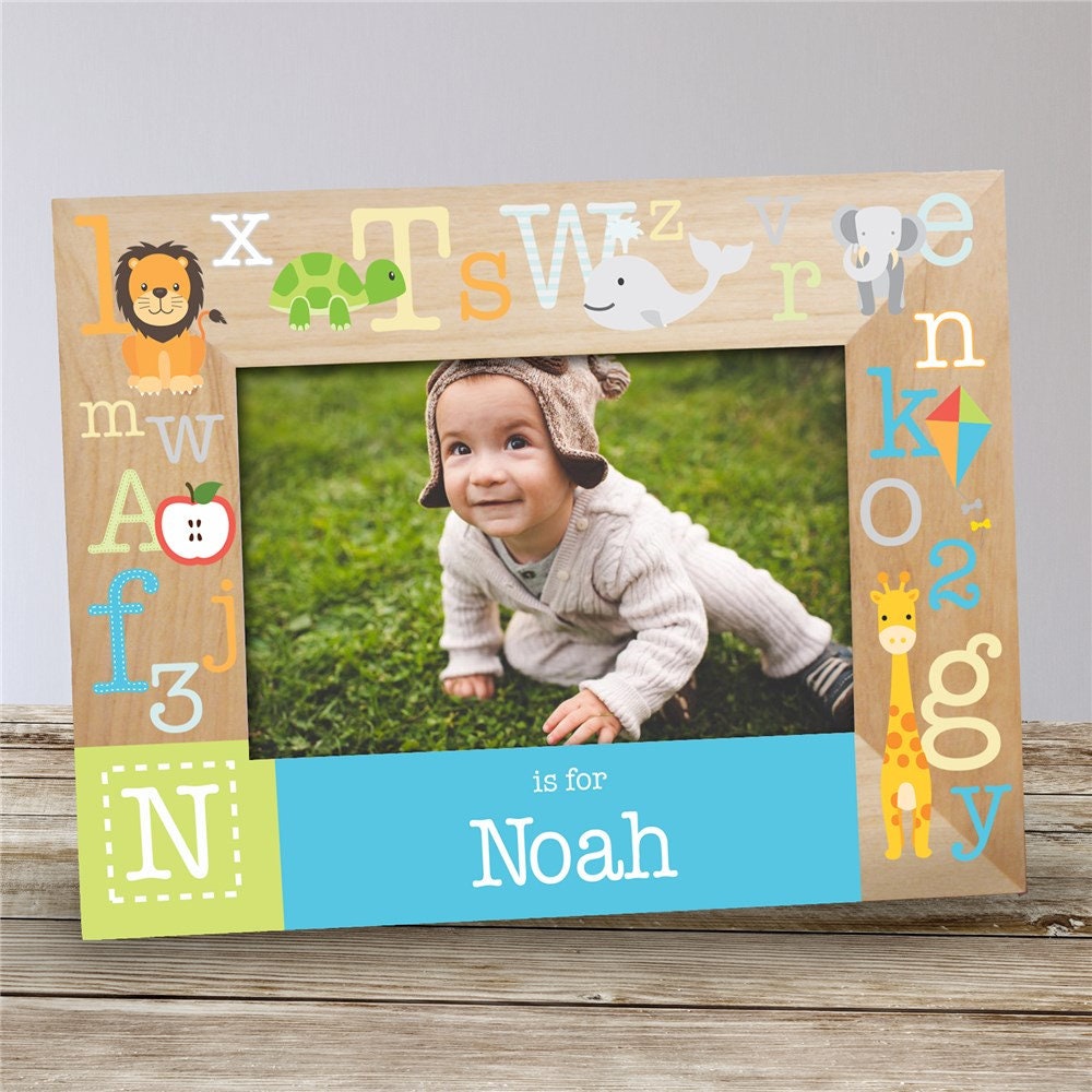 Personalized Alphabet Wood Frame, Personalized Picture Frame, Baby ...