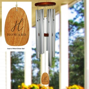 Engraved Wedding Anniversary Initial Wind Chime, Personalized Anniversary Wind Chimes, Couples Wind Chimes, Housewarming Gift -gfyL15000140