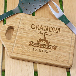 Engraved Grill Master Cutting Board, Custom Father&#39;s Day Gift, BBQ Grilling Gift for Dad, Engraved Christmas Gift for Him, Grilling Gift