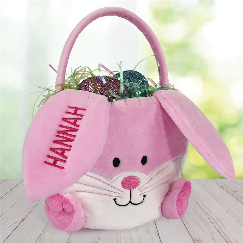 Embroidered Personalized Easter Bunny Basket personalized Etsy