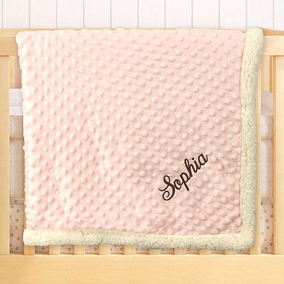personalized sherpa baby blanket