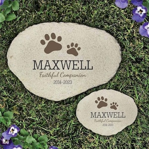 Faithful Companion Personalized Pet Memorial Garden Stone, Flat Design, Dog Grave Marker, Pet Loss Gift, Dog Memorial Stone, Dog Headstone