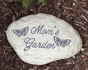 Mom's Personalized Garden Stone, mother's day gift, garden decor, personalized, grey, outdoor decor, anniversary, housewarming -gfyL1119714