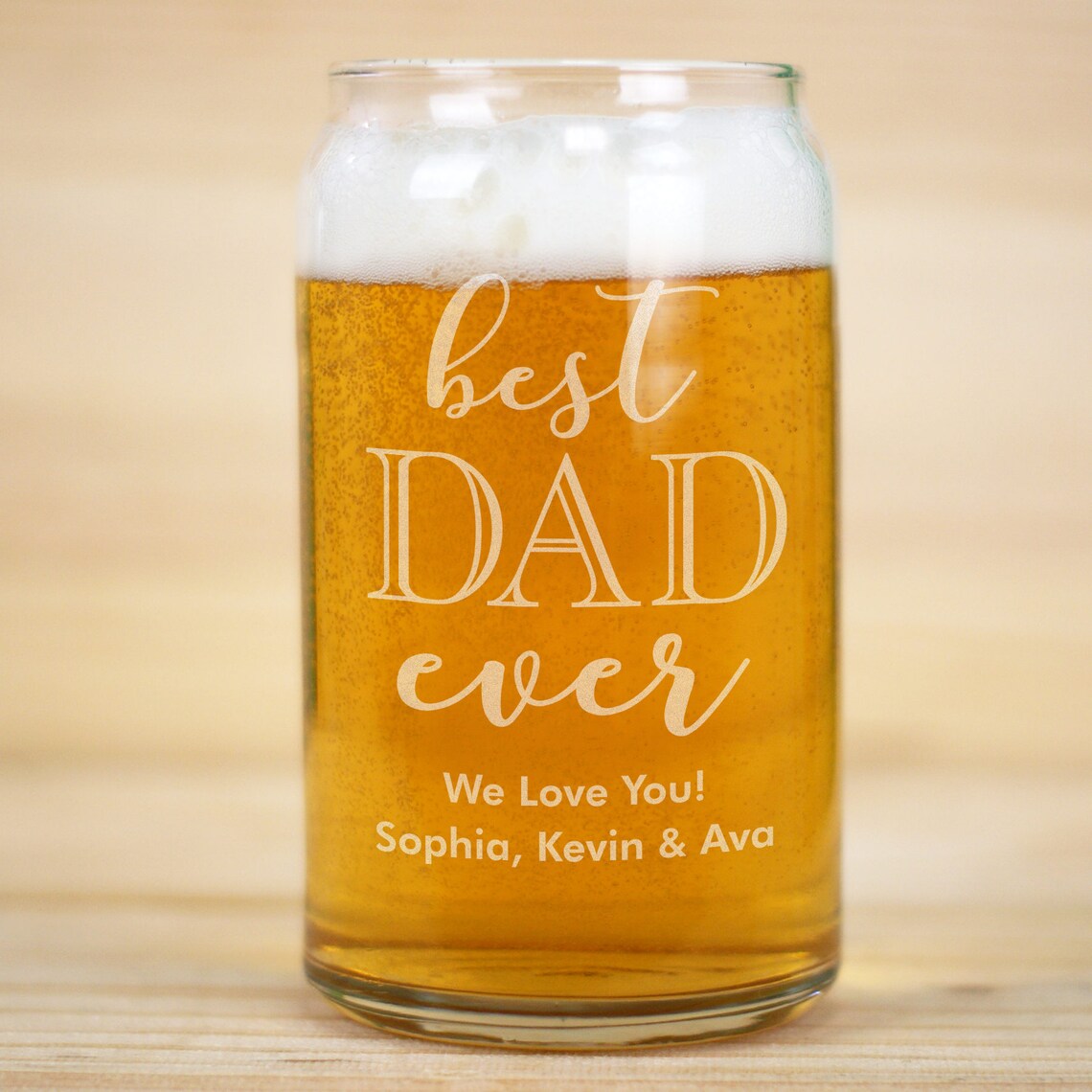 Engraved Best Dad Ever Beer Can Glass father's day gifts Etsy