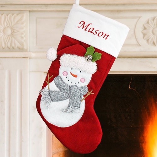 Festive Snowman Personalized Christmas Stocking Christmas - Etsy
