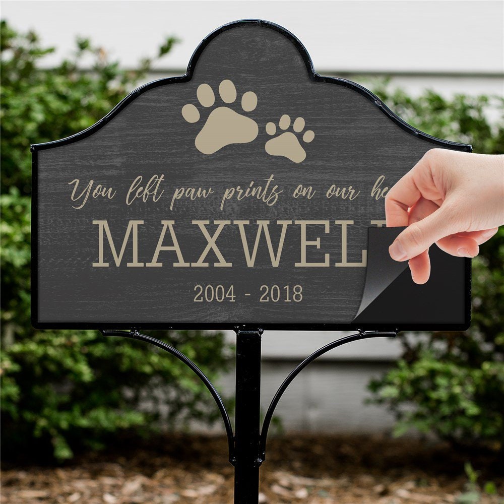 Personalized You Left Paw Prints On Our Hearts Magnetic Sign
