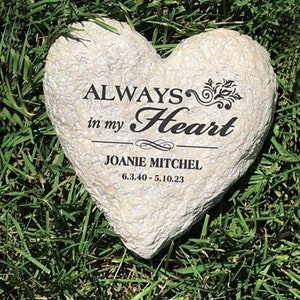 Engraved Memorial Heart Garden Stone, garden decor, garden decoration, memorial garden, heart, sympathy gift, remembrance